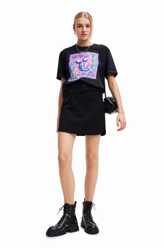Бавовняна футболка Desigual x Disney колір чорний (3479468) фото 4