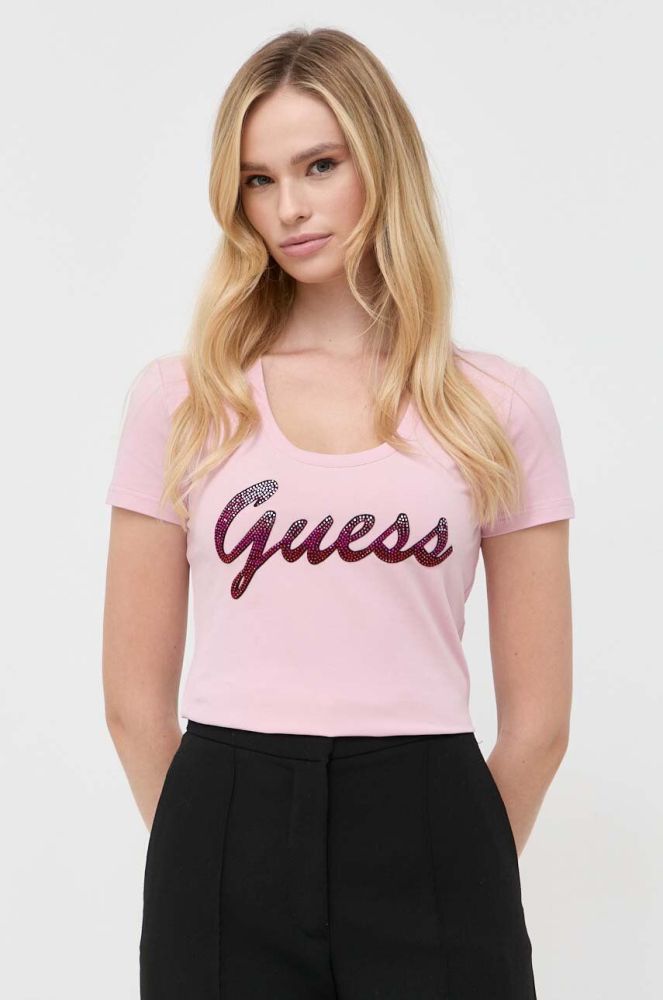 Футболка Guess жіночий колір рожевий (3501679)