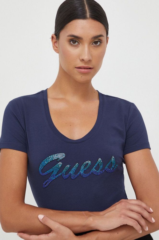 Футболка Guess жіночий колір синій (3501684)