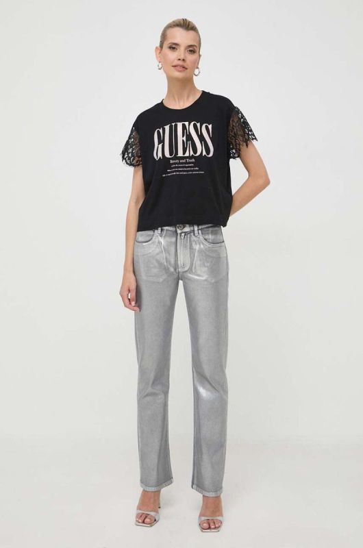 Бавовняна футболка Guess колір чорний (3529693) фото 2