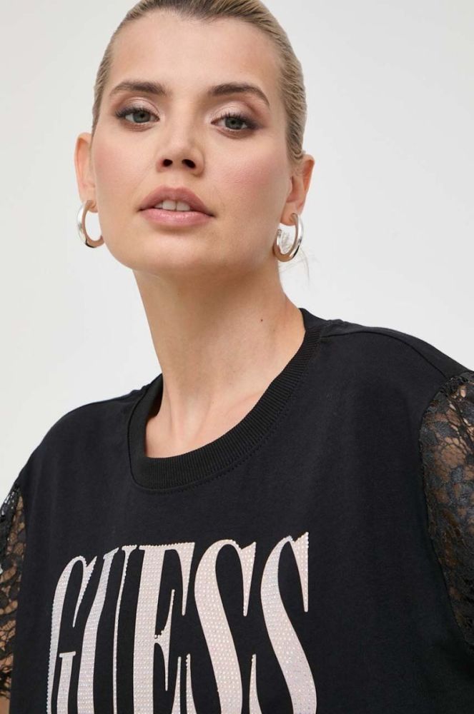 Бавовняна футболка Guess колір чорний (3529693) фото 4