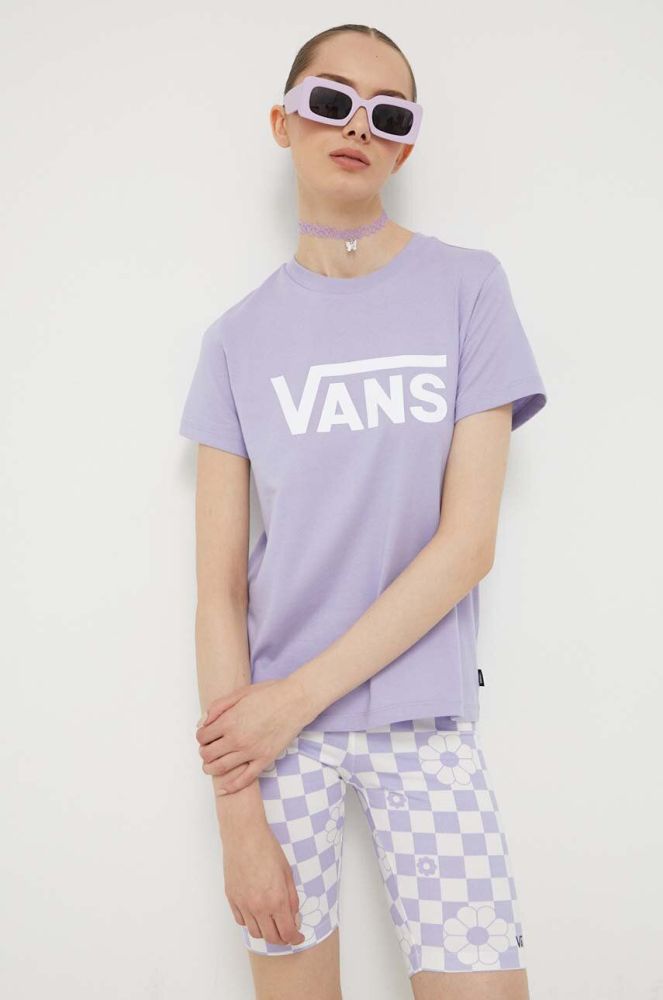 Бавовняна футболка Vans колір фіолетовий (3377047)