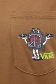 Бавовняна футболка Vans колір коричневий
