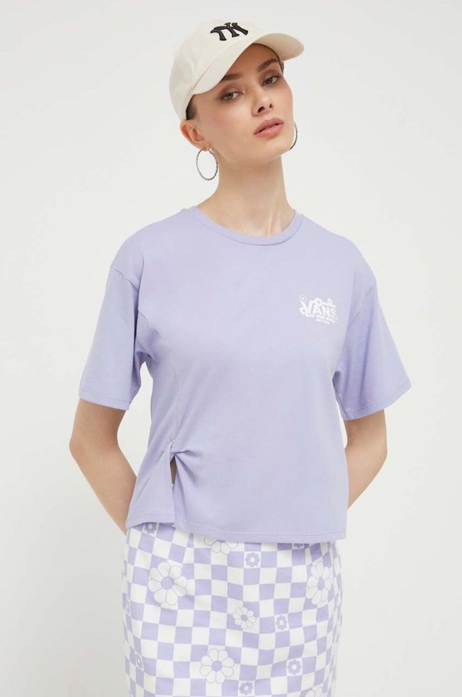 Бавовняна футболка Vans колір фіолетовий (3377050)