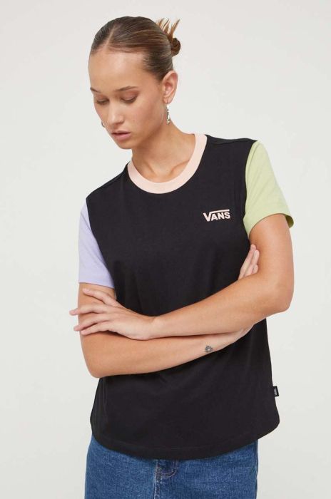 Бавовняна футболка Vans колір чорний (3478370)