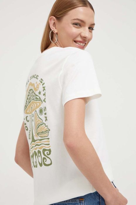 Бавовняна футболка Vans колір бежевий (3524754)