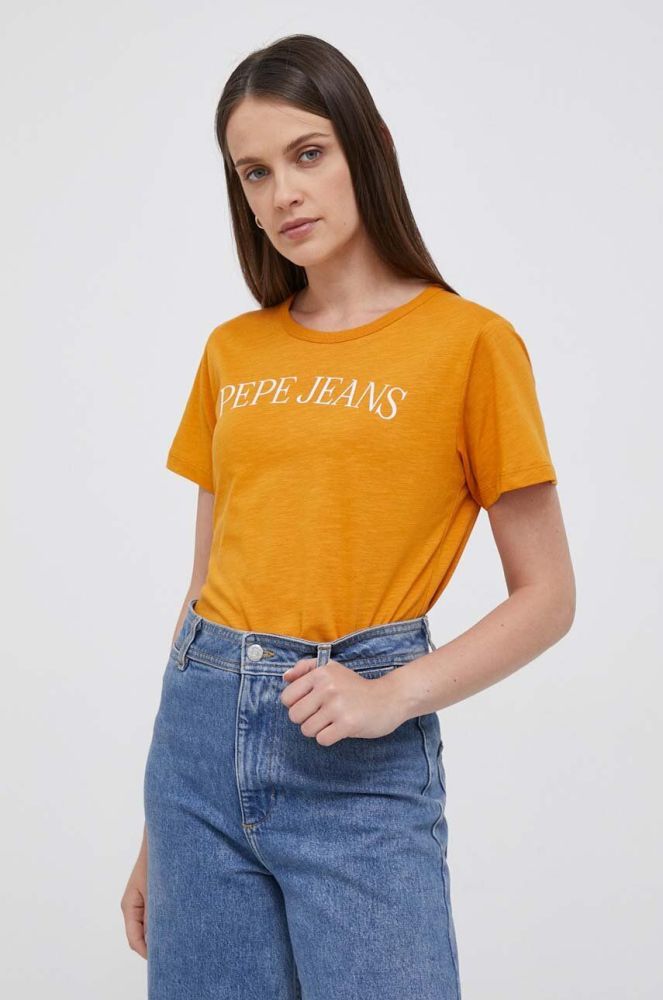 Бавовняна футболка Pepe Jeans колір помаранчевий (3468120)