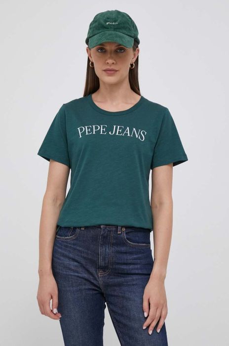 Бавовняна футболка Pepe Jeans колір зелений (3468124)