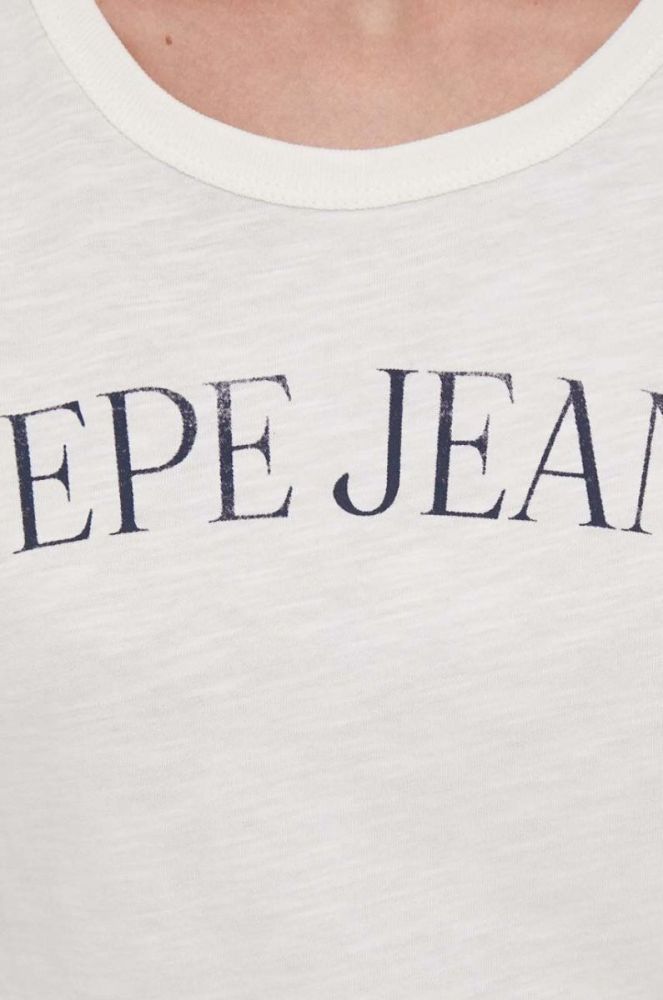 Бавовняна футболка Pepe Jeans колір бежевий (3464010) фото 5