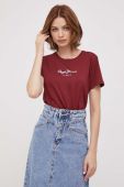 Бавовняна футболка Pepe Jeans Wendys колір бордовий