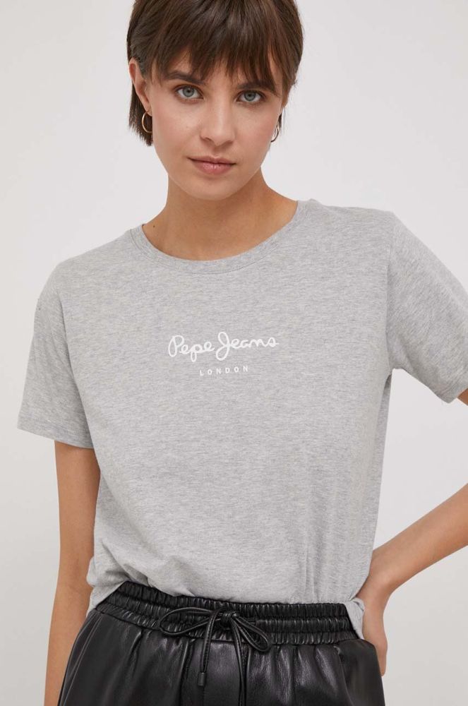 Бавовняна футболка Pepe Jeans жіночий колір сірий (3655759)