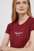 Футболка Pepe Jeans жіночий колір бордовий