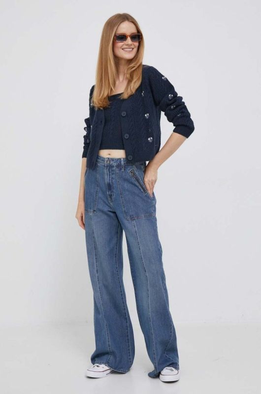 Топ з домішкою вовни Pepe Jeans Emalynn колір синій фото 2