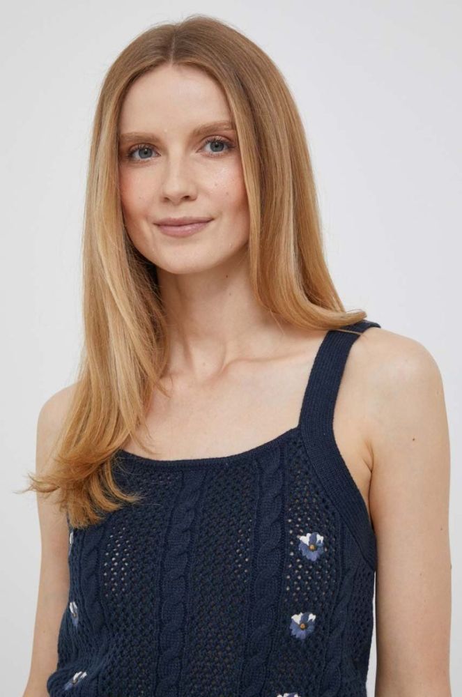 Топ з домішкою вовни Pepe Jeans Emalynn колір синій фото 4