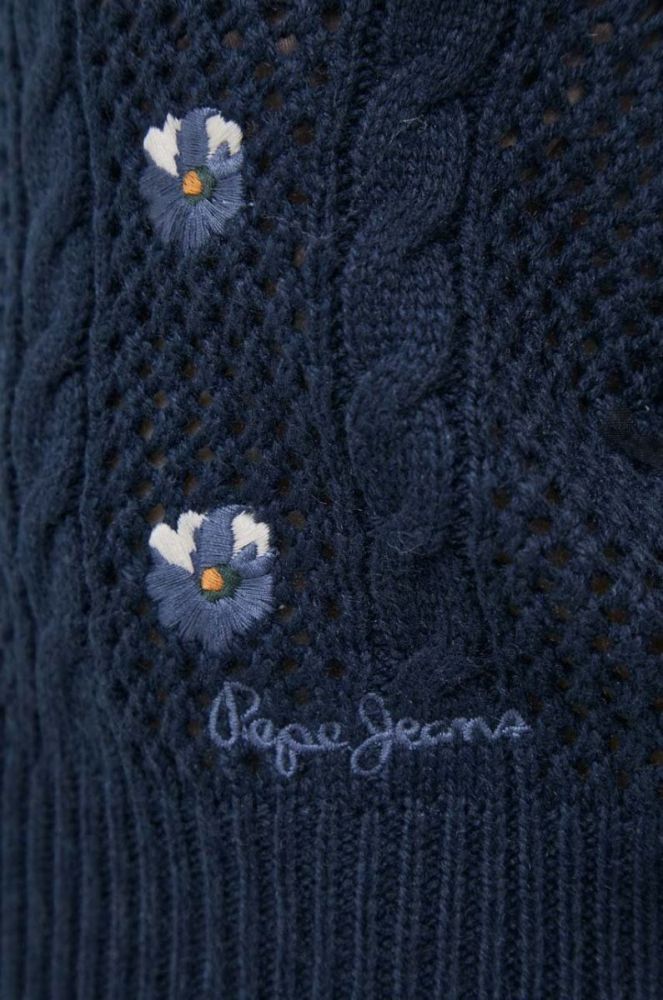 Топ з домішкою вовни Pepe Jeans Emalynn колір синій фото 5