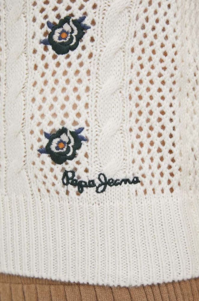 Топ з домішкою вовни Pepe Jeans Emalynn колір бежевий фото 5