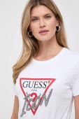 Бавовняна футболка Guess жіночий колір білий