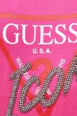 Бавовняна футболка Guess жіночий колір рожевий