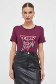 Бавовняна футболка Guess жіночий колір фіолетовий (3615267)