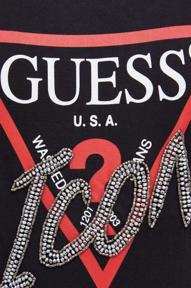 Бавовняна футболка Guess жіночий колір чорний (3615257) фото 4