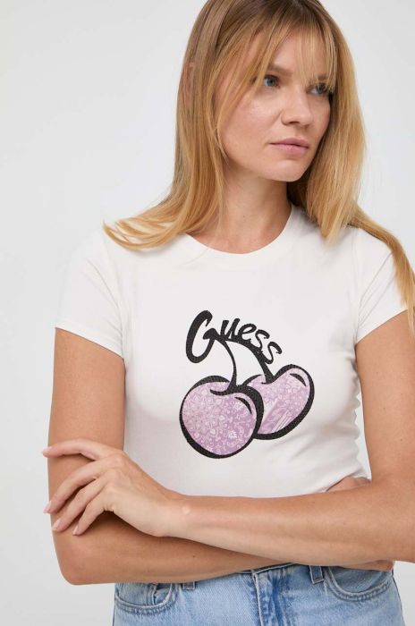 Футболка Guess жіночий колір бежевий (3615284)