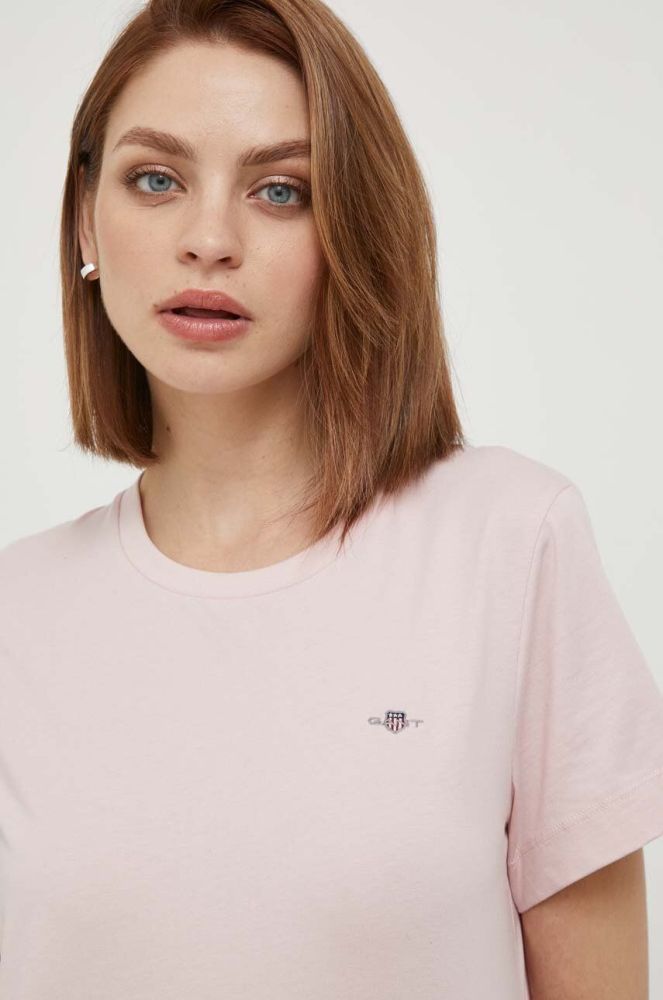 Бавовняна футболка Gant колір рожевий (3543611)