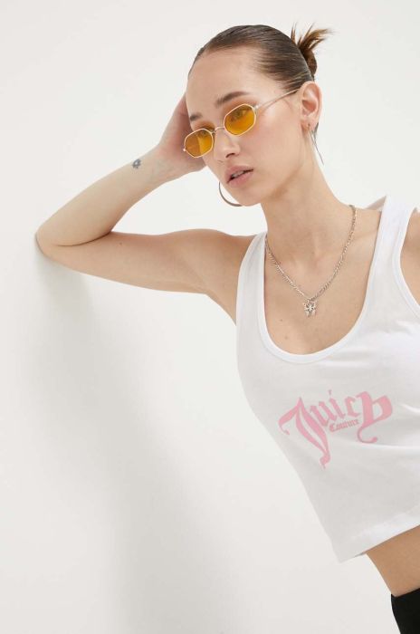 Бавовняний топ Juicy Couture колір білий