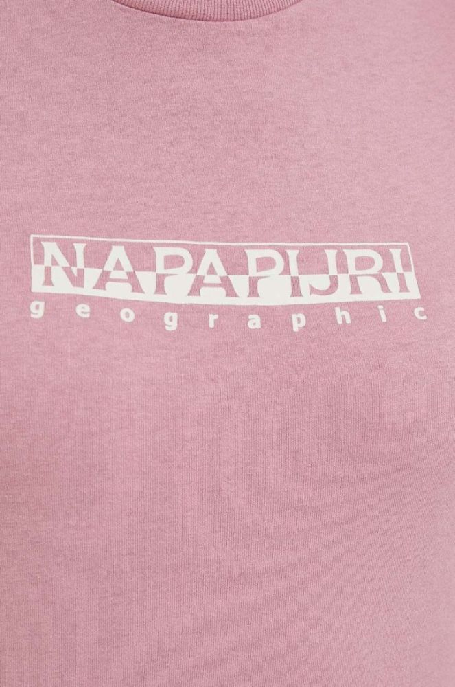 Бавовняна футболка Napapijri колір рожевий (3497963) фото 5