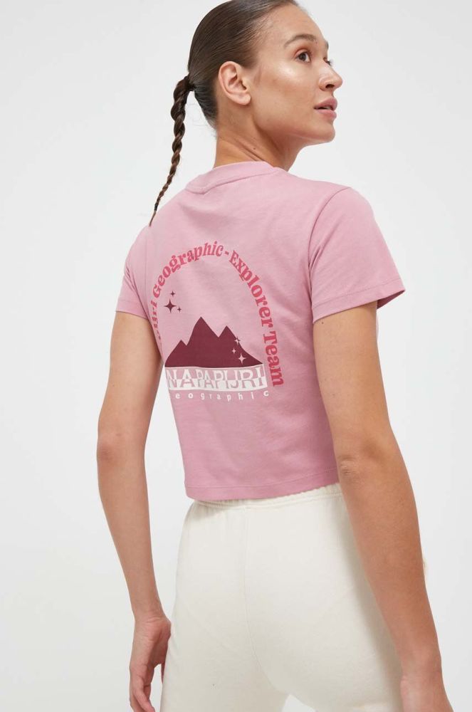 Бавовняна футболка Napapijri колір рожевий (3497967)