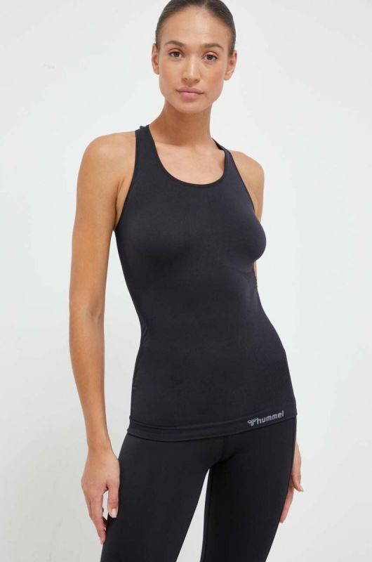 Топ для тренувань Hummel Seamless колір чорний фото 4