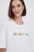 Бавовняна футболка United Colors of Benetton колір білий (3416966)