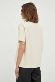 Бавовняна футболка American Vintage колір бежевий