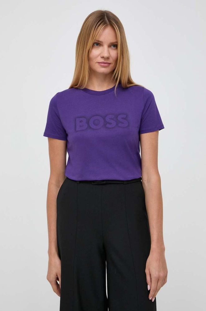 Бавовняна футболка Boss Orange BOSS ORANGE колір фіолетовий (3494699)