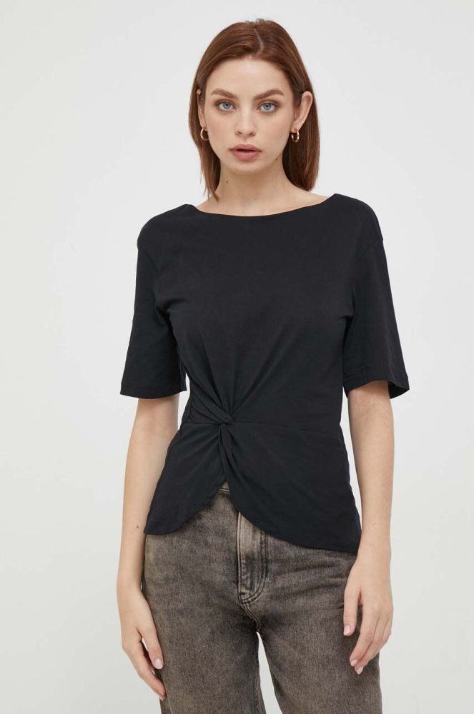 Бавовняна футболка Sisley колір чорний (3560426)