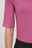Футболка з домішкою вовни Sisley колір рожевий півгольф