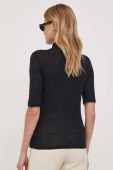 Футболка з домішкою вовни Sisley колір чорний