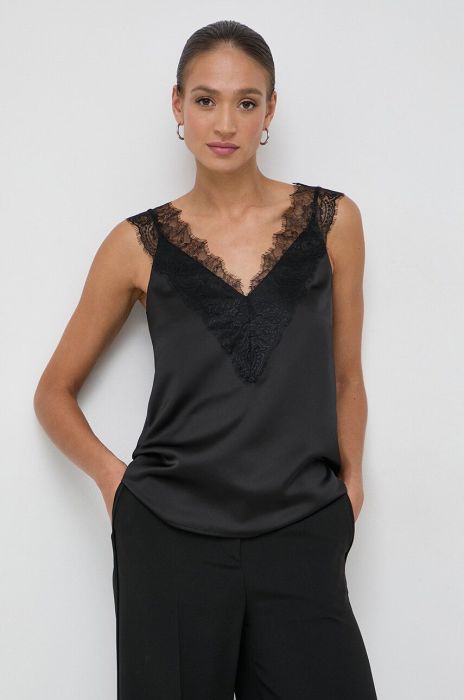 Топ BOSS жіночий колір чорний однотонна