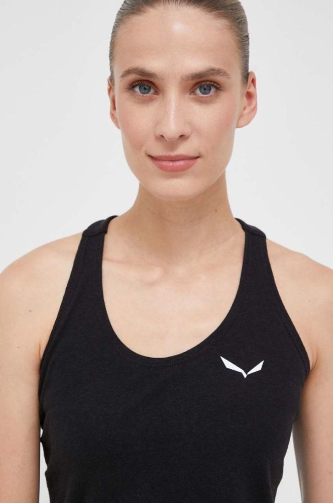 Спортивний топ Salewa Lavaredo Hemp Cropped жіночий колір чорний фото 4