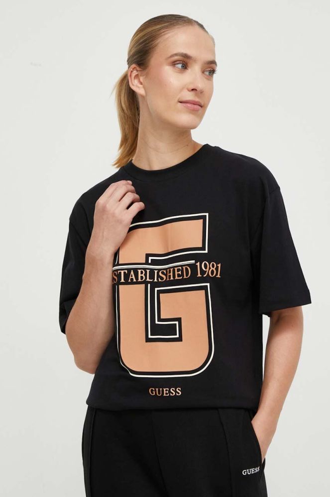 Бавовняна футболка Guess колір чорний (3628500)