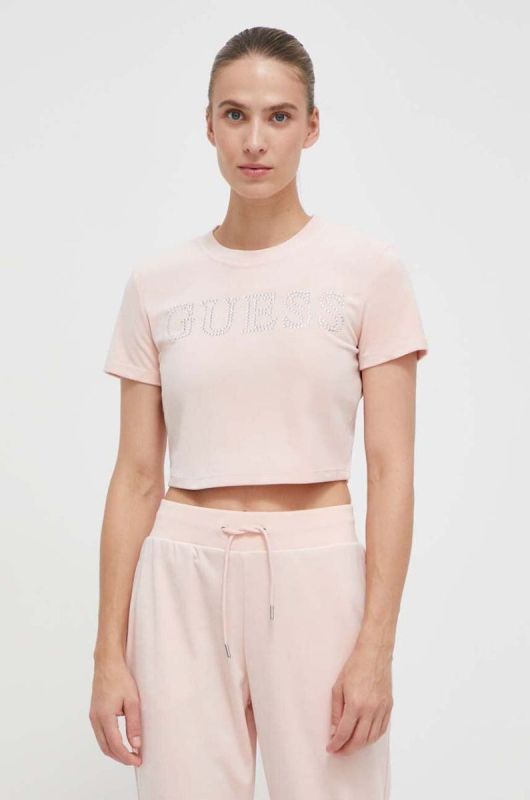 Футболка Guess жіночий колір рожевий (3586437)