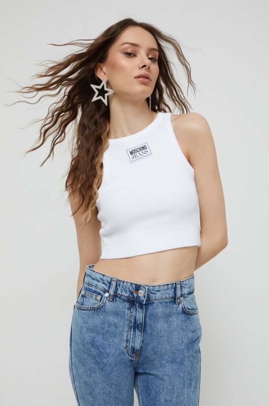 Топ Moschino Jeans жіночий колір білий (3493881)