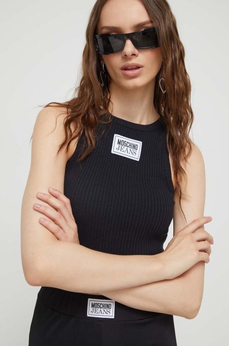 Топ Moschino Jeans жіночий колір чорний (3493886)
