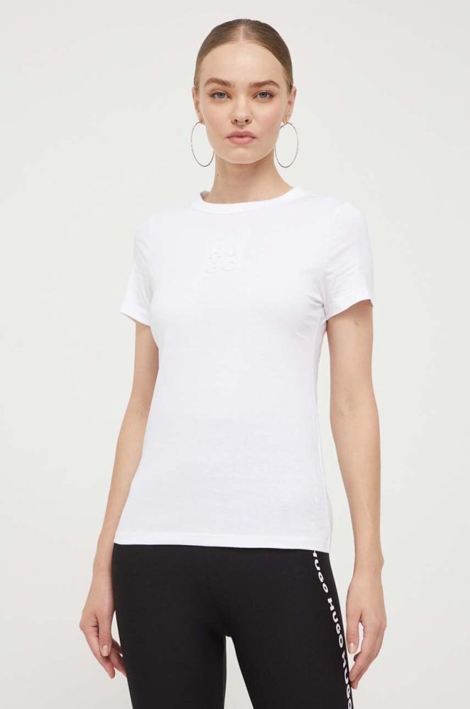 Бавовняна футболка HUGO колір білий (3483032)