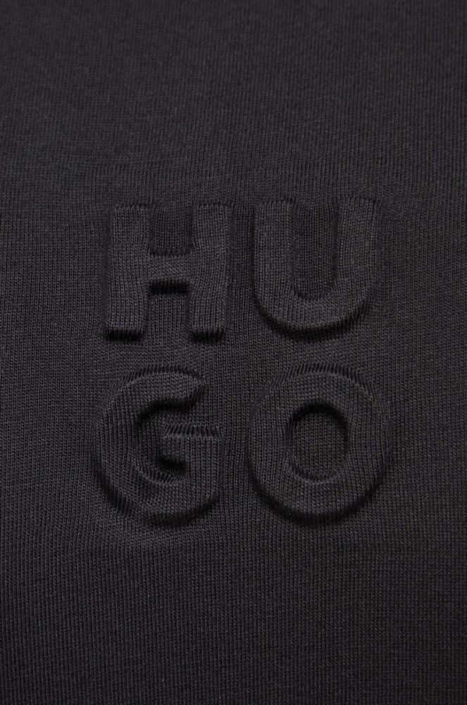 Бавовняна футболка HUGO колір чорний (3490634) фото 5