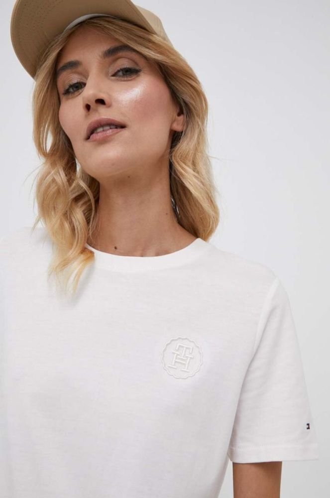 Футболка Tommy Hilfiger жіноча колір бежевий (3455506) фото 4