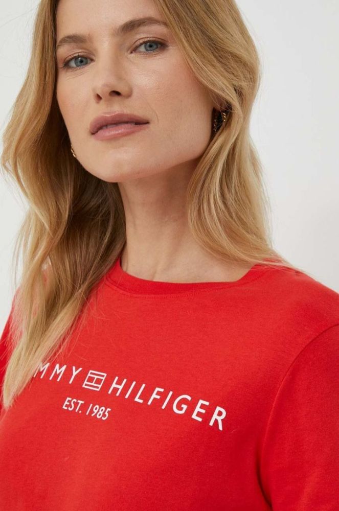 Бавовняна футболка Tommy Hilfiger жіночий колір червоний (3432702) фото 4