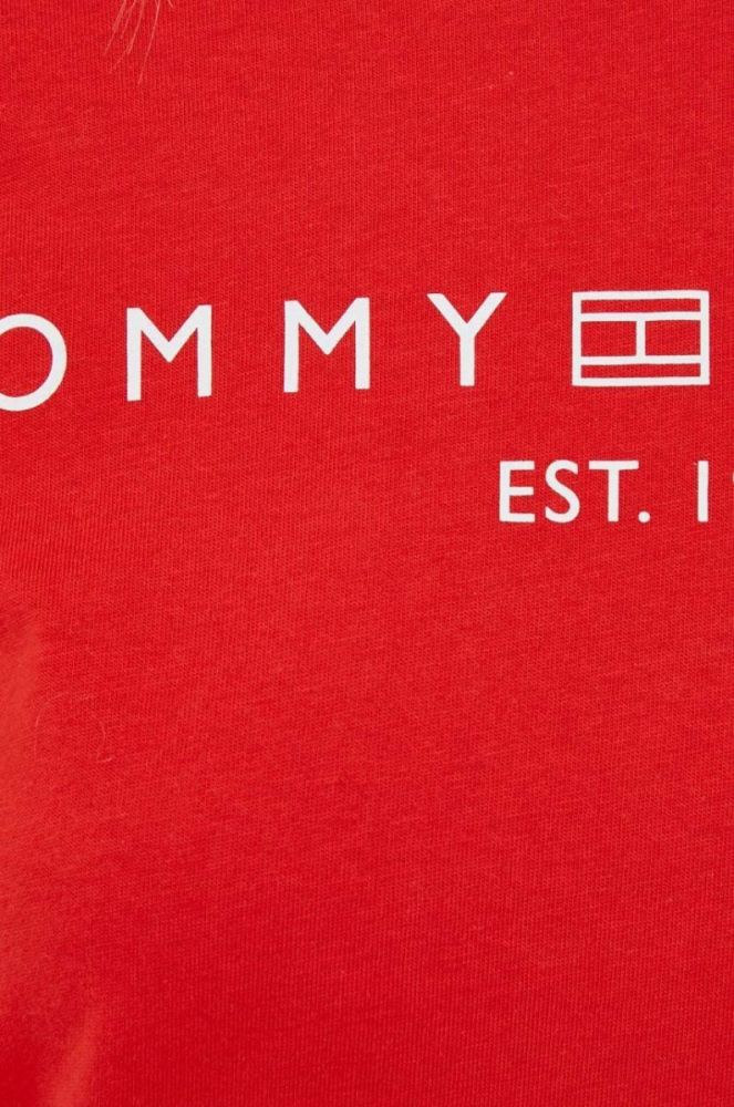 Бавовняна футболка Tommy Hilfiger жіночий колір червоний (3432702) фото 5