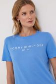 Бавовняна футболка Tommy Hilfiger жіночий колір блакитний (3619251)