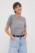 Бавовняна футболка Tommy Hilfiger жіночий колір сірий (3619257)