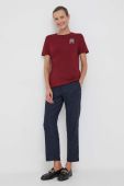 Бавовняна футболка Tommy Hilfiger колір бордовий (3529704)